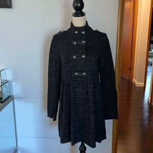 Style & Co Women's Grey Sweater Extra Large Long Sleeve Double Breasted Button